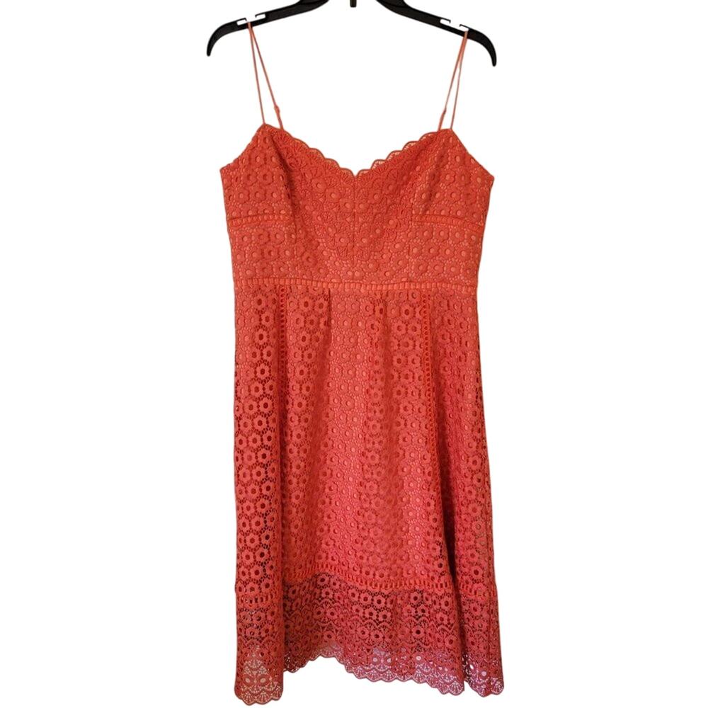 NWT J. Crew Allover Daisy Lace Midi Dress in Smoky Coral Size 10